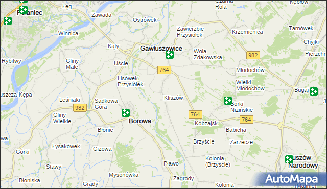 mapa Kliszów gmina Gawłuszowice, Kliszów gmina Gawłuszowice na mapie Targeo