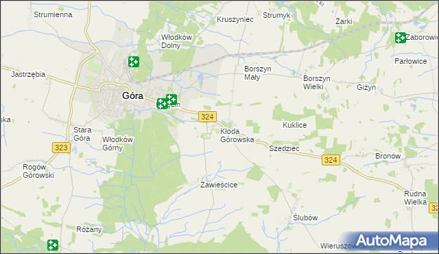 mapa Kłoda Górowska, Kłoda Górowska na mapie Targeo