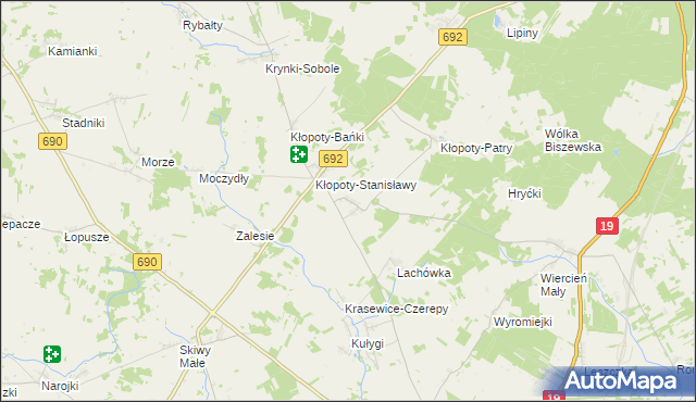 mapa Kłopoty-Bujny, Kłopoty-Bujny na mapie Targeo