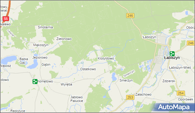 mapa Klotyldowo, Klotyldowo na mapie Targeo