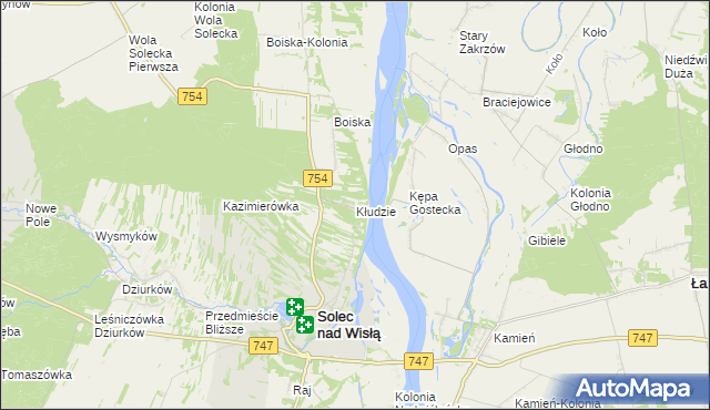 mapa Kłudzie, Kłudzie na mapie Targeo