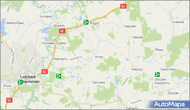 mapa Knipy, Knipy na mapie Targeo