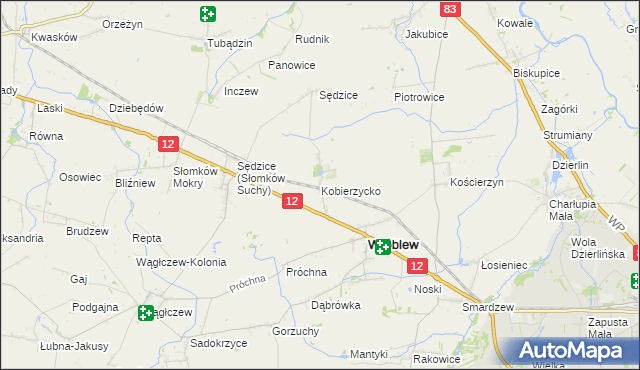 mapa Kobierzycko, Kobierzycko na mapie Targeo