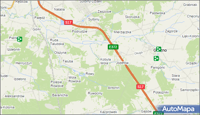 mapa Kobyla Wola, Kobyla Wola na mapie Targeo