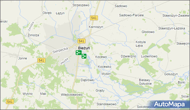 mapa Kocewo, Kocewo na mapie Targeo