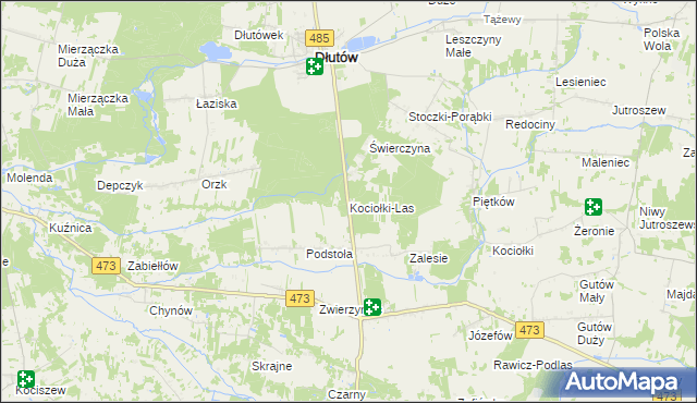 mapa Kociołki-Las, Kociołki-Las na mapie Targeo