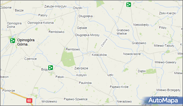 mapa Kołaczków, Kołaczków na mapie Targeo