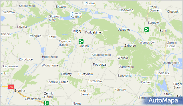 mapa Kołaczkowice gmina Busko-Zdrój, Kołaczkowice gmina Busko-Zdrój na mapie Targeo