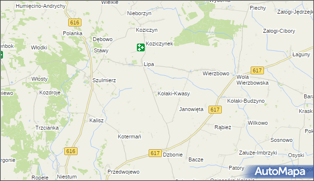 mapa Kołaki-Kwasy, Kołaki-Kwasy na mapie Targeo