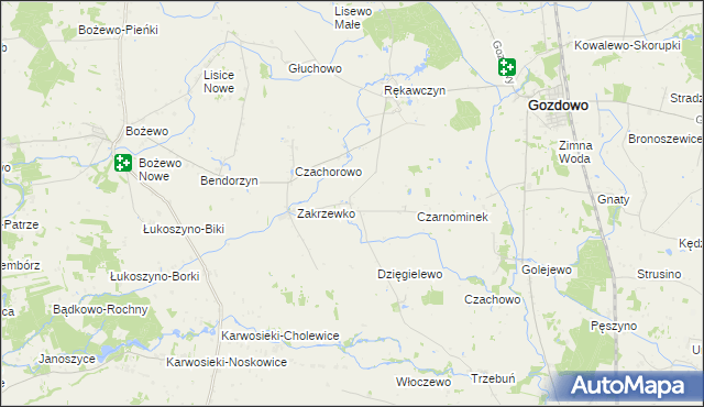 mapa Kolczyn gmina Gozdowo, Kolczyn gmina Gozdowo na mapie Targeo