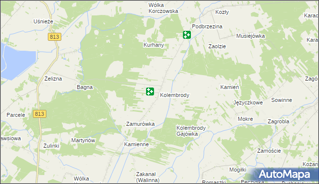 mapa Kolembrody, Kolembrody na mapie Targeo