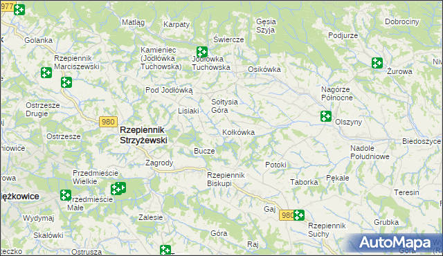 mapa Kołkówka, Kołkówka na mapie Targeo