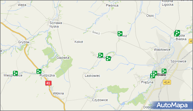 mapa Kolnowice, Kolnowice na mapie Targeo