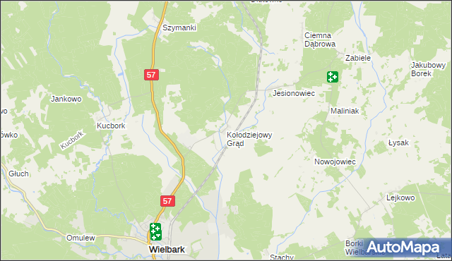 mapa Kołodziejowy Grąd, Kołodziejowy Grąd na mapie Targeo