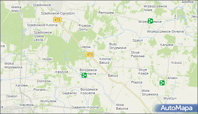 mapa Kolonia Bałucz, Kolonia Bałucz na mapie Targeo