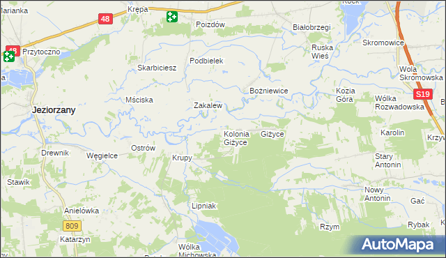 mapa Kolonia Giżyce, Kolonia Giżyce na mapie Targeo