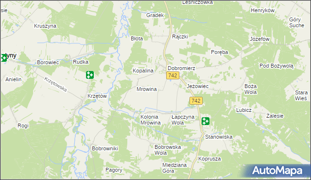 mapa Kolonia Łapczyna Wola, Kolonia Łapczyna Wola na mapie Targeo