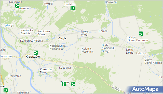 mapa Kolonia Malennik, Kolonia Malennik na mapie Targeo