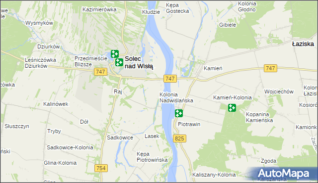 mapa Kolonia Nadwiślańska, Kolonia Nadwiślańska na mapie Targeo