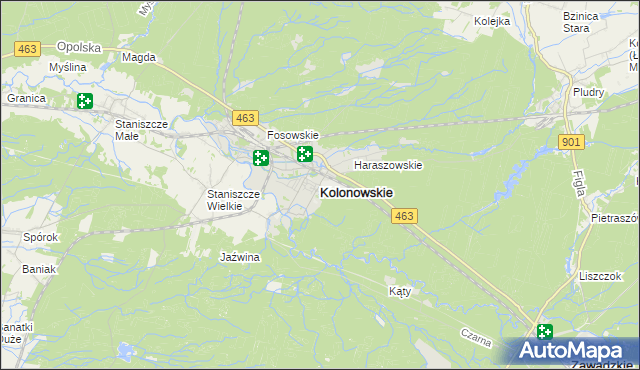 mapa Kolonowskie, Kolonowskie na mapie Targeo