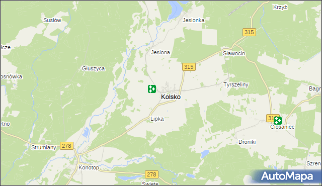 mapa Kolsko, Kolsko na mapie Targeo