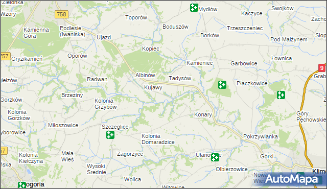 mapa Konary-Kolonia, Konary-Kolonia na mapie Targeo