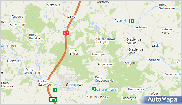 mapa Konotopa gmina Strzegowo, Konotopa gmina Strzegowo na mapie Targeo