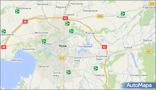 mapa Konradowa, Konradowa na mapie Targeo