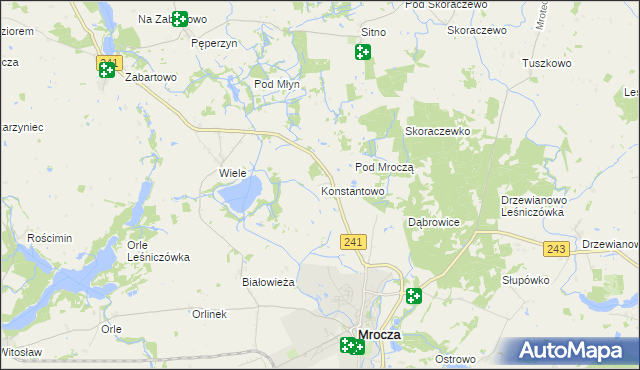 mapa Konstantowo gmina Mrocza, Konstantowo gmina Mrocza na mapie Targeo