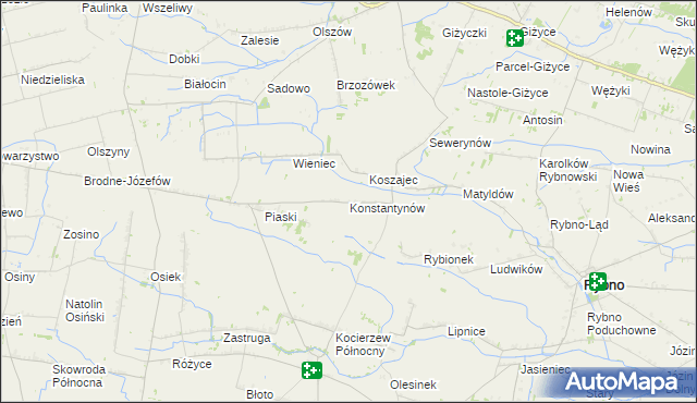 mapa Konstantynów gmina Kocierzew Południowy, Konstantynów gmina Kocierzew Południowy na mapie Targeo