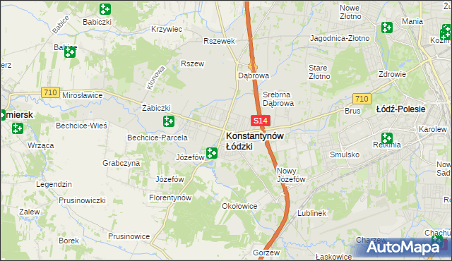 mapa Konstantynów Łódzki, Konstantynów Łódzki na mapie Targeo