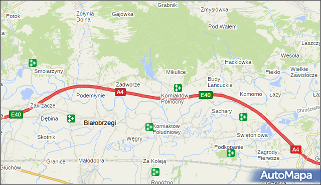 mapa Korniaktów Północny, Korniaktów Północny na mapie Targeo