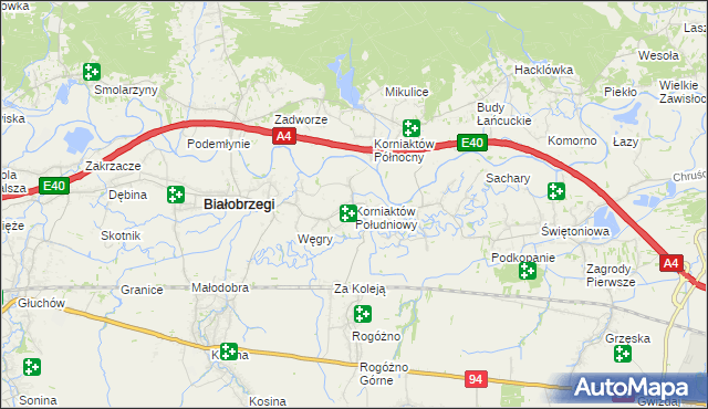 mapa Korniaktów Południowy, Korniaktów Południowy na mapie Targeo