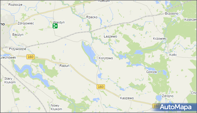 mapa Korytowo gmina Choszczno, Korytowo gmina Choszczno na mapie Targeo