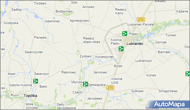 mapa Korzeszynek, Korzeszynek na mapie Targeo