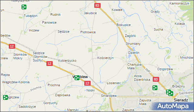 mapa Kościerzyn, Kościerzyn na mapie Targeo