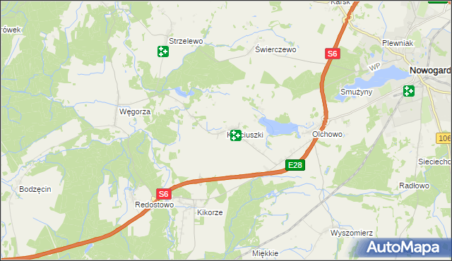 mapa Kościuszki gmina Osina, Kościuszki gmina Osina na mapie Targeo