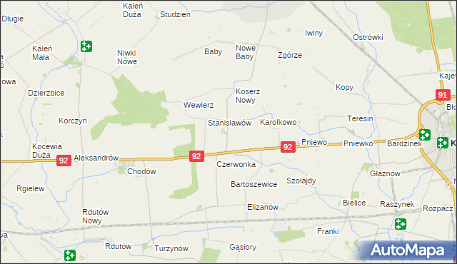 mapa Koserz-Osada, Koserz-Osada na mapie Targeo