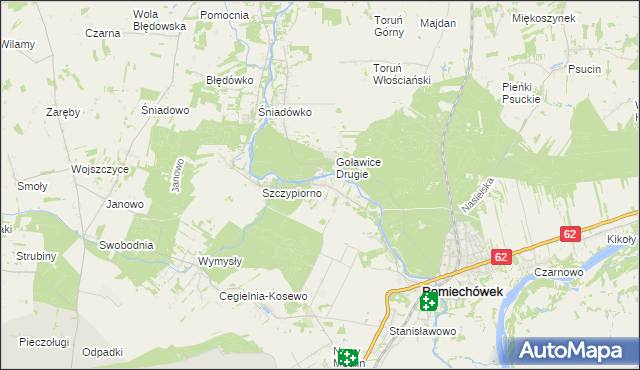 mapa Kosewko, Kosewko na mapie Targeo