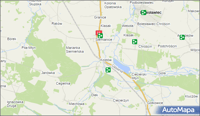 mapa Kostów, Kostów na mapie Targeo