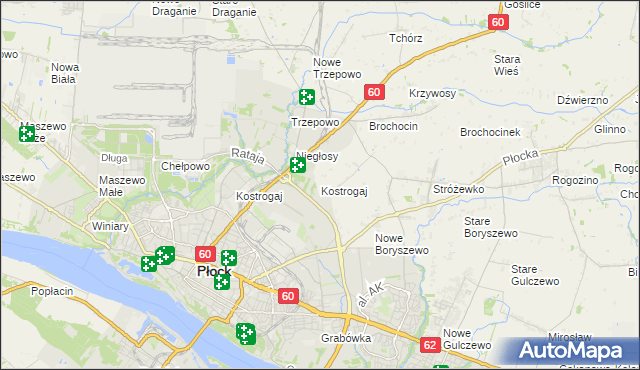 mapa Kostrogaj, Kostrogaj na mapie Targeo