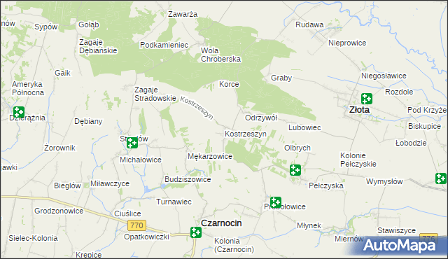 mapa Kostrzeszyn, Kostrzeszyn na mapie Targeo