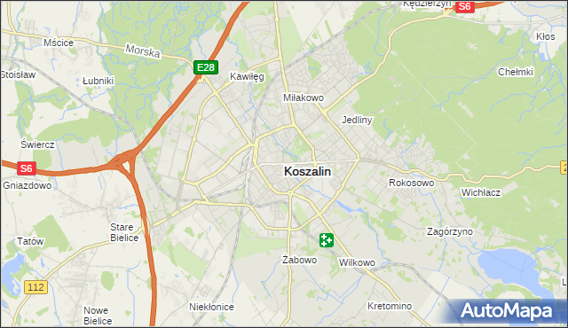 mapa Koszalina, Koszalin na mapie Targeo