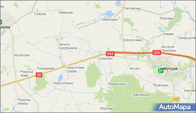 mapa Kosztowo, Kosztowo na mapie Targeo