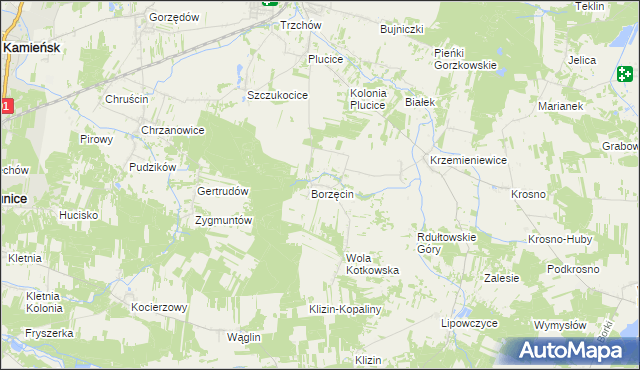 mapa Kotków gmina Gorzkowice, Kotków gmina Gorzkowice na mapie Targeo
