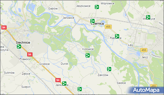 mapa Kotowice gmina Siechnice, Kotowice gmina Siechnice na mapie Targeo