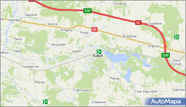 mapa Kotuń powiat siedlecki, Kotuń powiat siedlecki na mapie Targeo