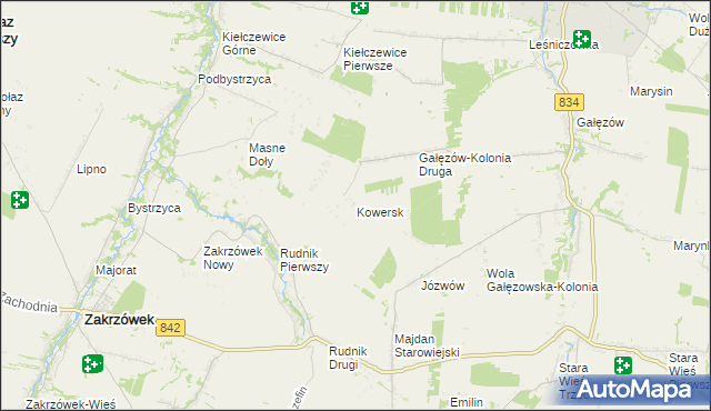 mapa Kowersk, Kowersk na mapie Targeo