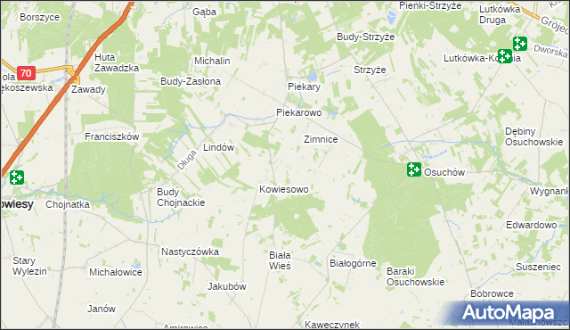 mapa Kowiesy gmina Mszczonów, Kowiesy gmina Mszczonów na mapie Targeo