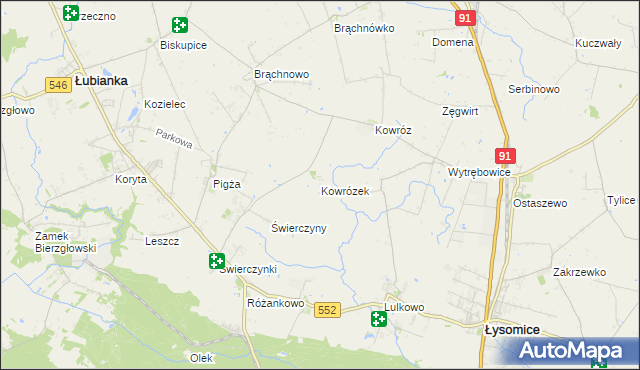 mapa Kowrózek, Kowrózek na mapie Targeo